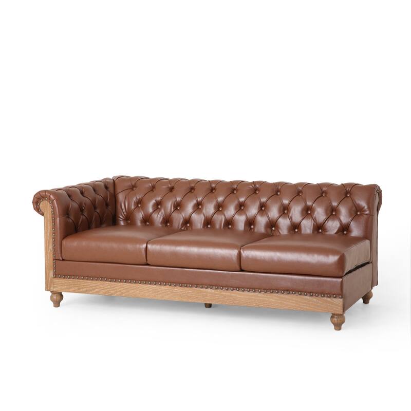 Castalia Chesterfield Tufted 7-seat Sectional Sofa by Christopher Knight Home - 114.00" L x 70.00" W x 31.50" H