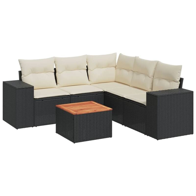 vidaXL Garden Sofa Set Black - 21.7 x 21.7 x 14.6