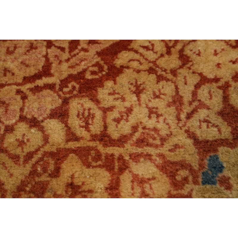 Hand Knotted Oriental 100% Wool Carpet Traditional Floral Oranges & Rust Sarouk Area Rug - 4' 11'' X 3' 3''