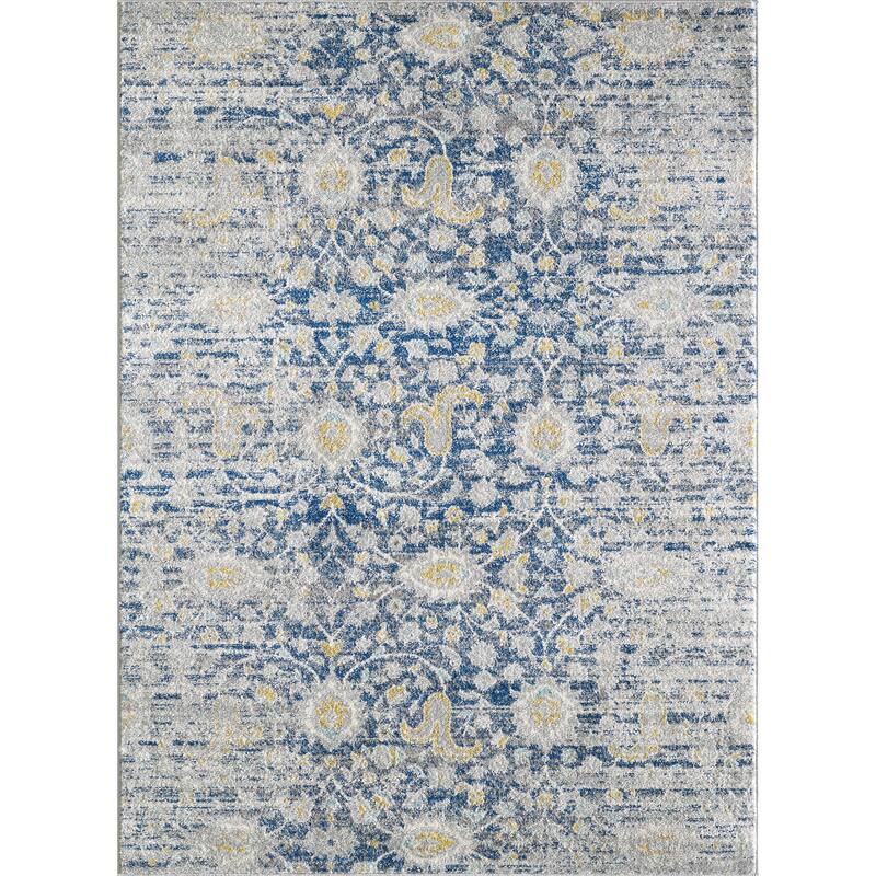 Porch & Den Spirited Mid-Century Distressed Floral Area Rug