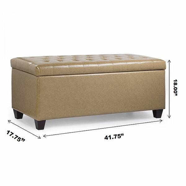 Shop Enova Home Finley 42 Inches Large Modern Elegant Leather Rectangle Storage Ottoman Bench Overstock 32051507