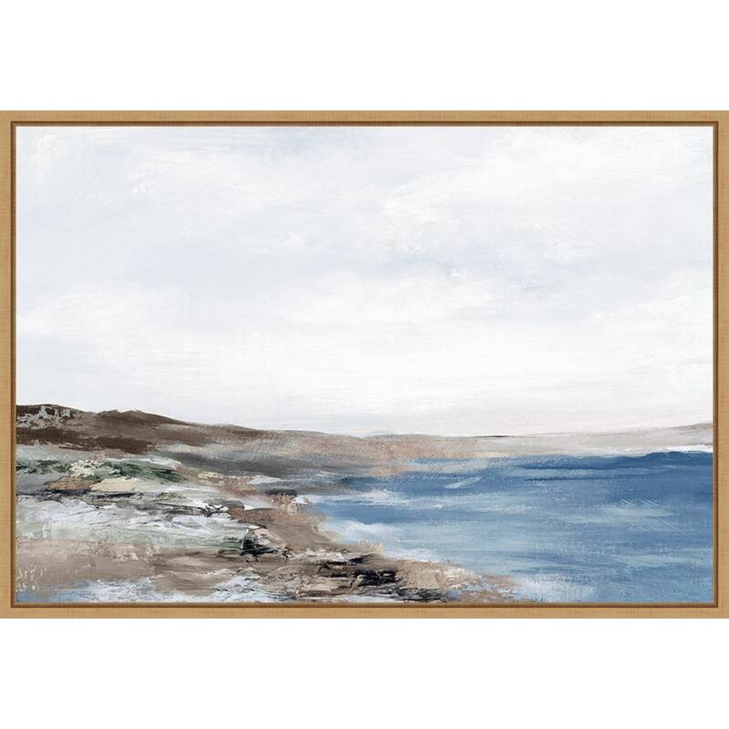 Coastal Serenity Under Vast Sky by PI Studio Framed Canvas Wall Art Print