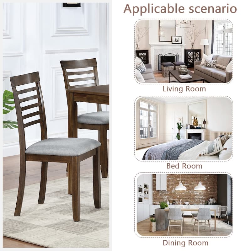 Dining Chairs Only, Wooden Dining Chairs Set of 4, Kitchen Chair with Padded Seat, Upholstered Side Chair for Dining Room