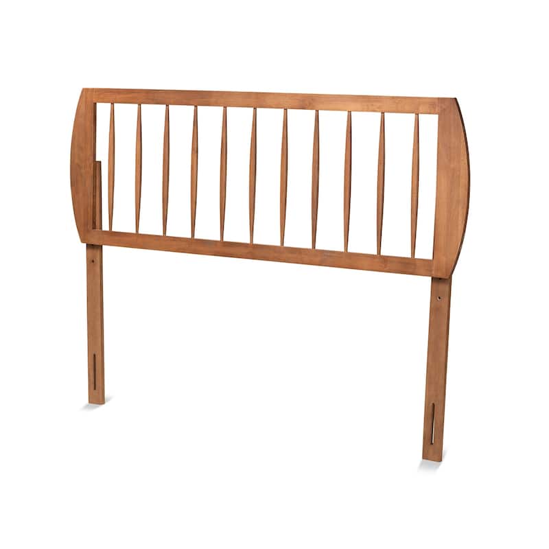 Modern Transitional Ash Walnut Wood Full Size Headboard with Clean Contemporary Lines and Warm Wood Finish