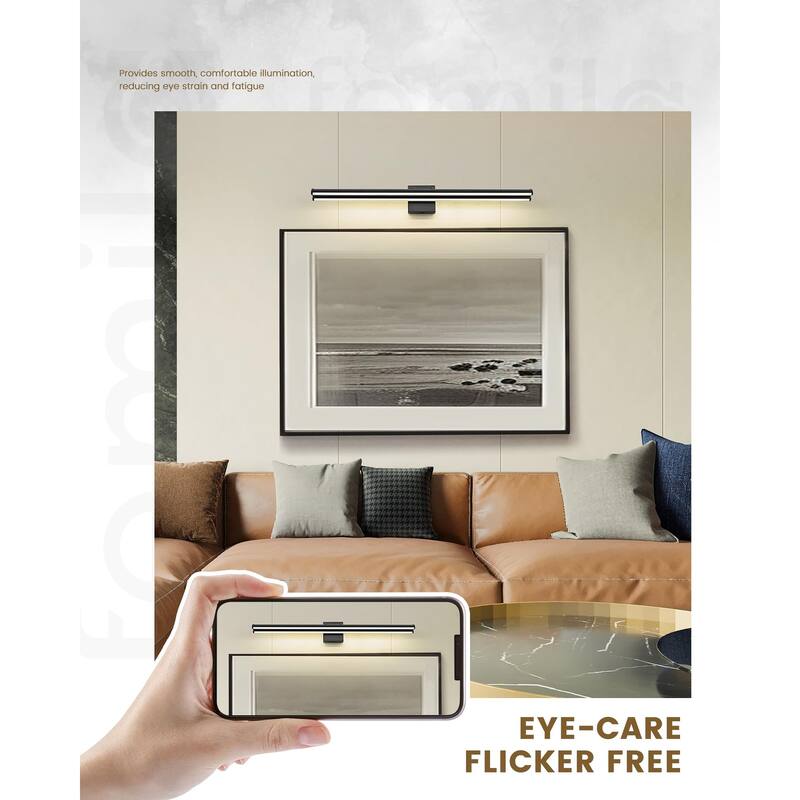 180° Rotating LED Black Bathroom Vanity Light - 36"