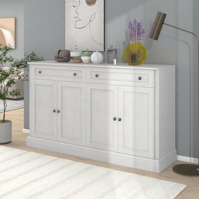 Kitchen Buffet Sideboard, Large Wooden Storage Cabinet, Console Table with 2 Drawers, 4 Doors & Adjustable Shelves