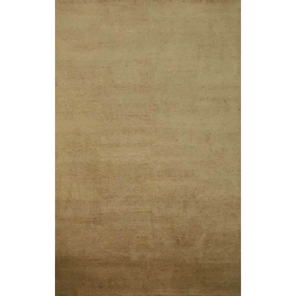 Hand Knotted Oriental 100% Wool Carpet Modern Solid Brown Gabbeh Area Rug - 11' 5'' X 8' 2''