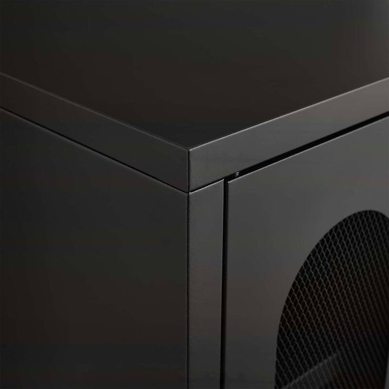 Minimalist Shoe Cabinet with Adjustable Mesh Doors