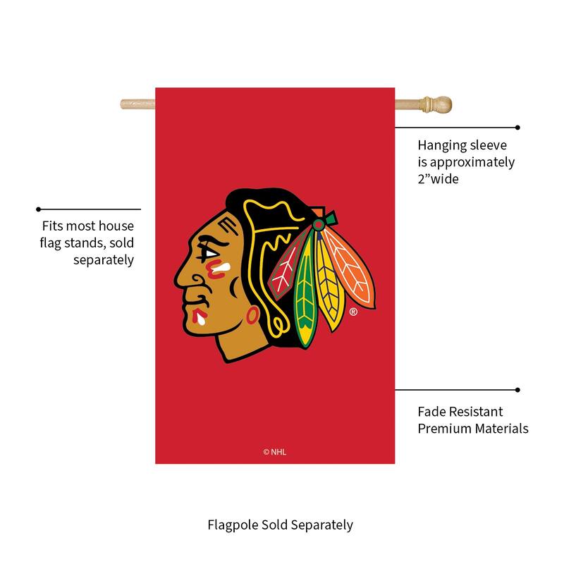 Applique Flag, House Size, Chicago Blackhawks