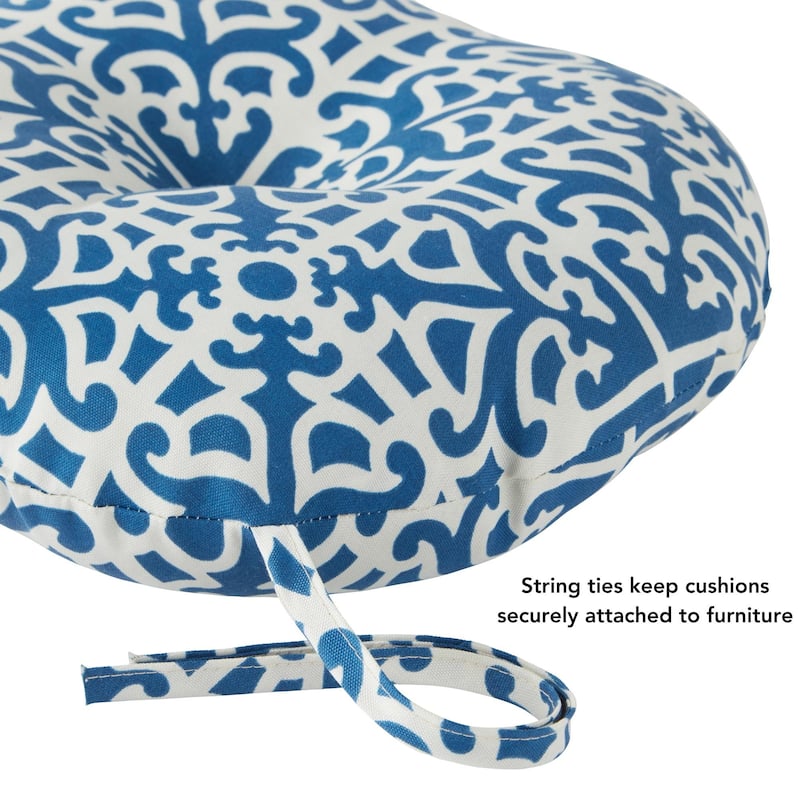 Indigo 15-inch Round Outdoor Bistro Chair Cushions (Set of 4)
