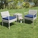 preview thumbnail 8 of 33, 3-piece Outdoor Bistro Sets, Cushioned chairs & Coffee Table Grey/Navy blue