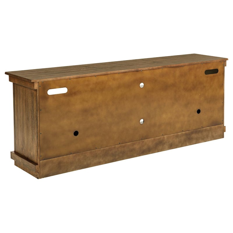 Ayne TV Stand Media Cabinet, 2 Doors and 4 Shelves, Brown Wood 70 Inch