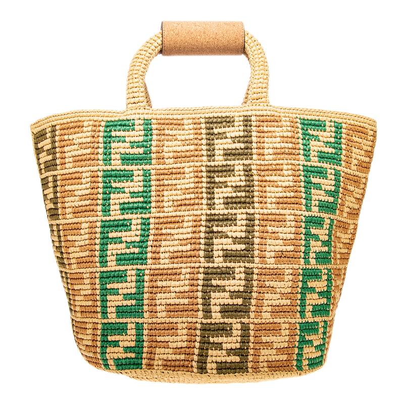 Fendi FF Raffia Shopper Tote