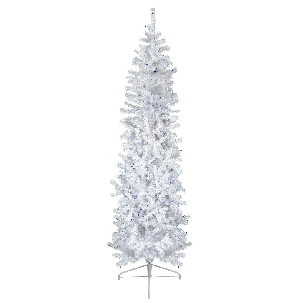6.5' Pre-Lit Woodbury White Pine Pencil Artificial Christmas Tree