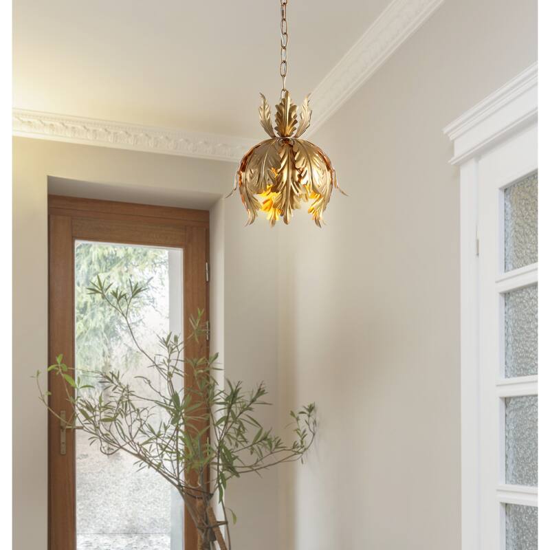 Chase 12" Adjustable Metal LED Pendant, Gold by JONATHAN Y