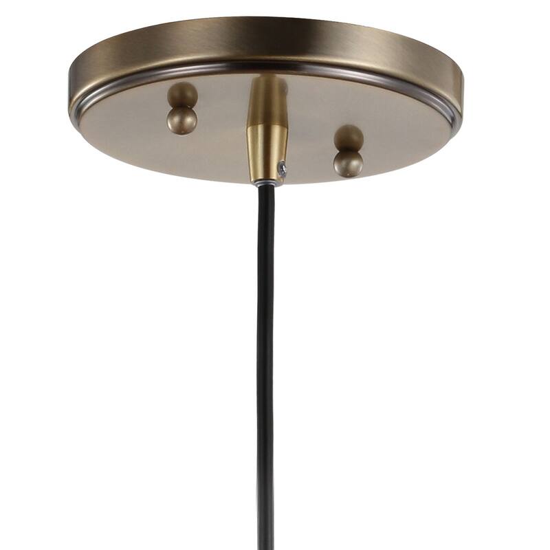 Fontaine 11" Farmhouse Metal/Glass LED Pendant, Brass Gold by JONATHAN Y