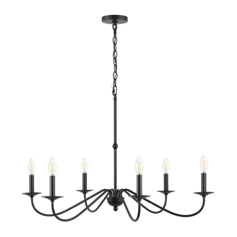 34.75" 6-Light Iron LED Chandelier, by JONATHAN Y
