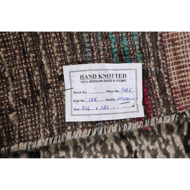 Abstract Modern Moroccan Oriental Area Rug Hand-knotted Wool Carpet - 5'11" x 10'7"