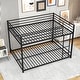 preview thumbnail 7 of 6, Metal Bunk Bed Full Over Full, Bed Frame with Safety Guard Rails and Ladders, Premium Steel Slats Support, for Bedroom, dorm