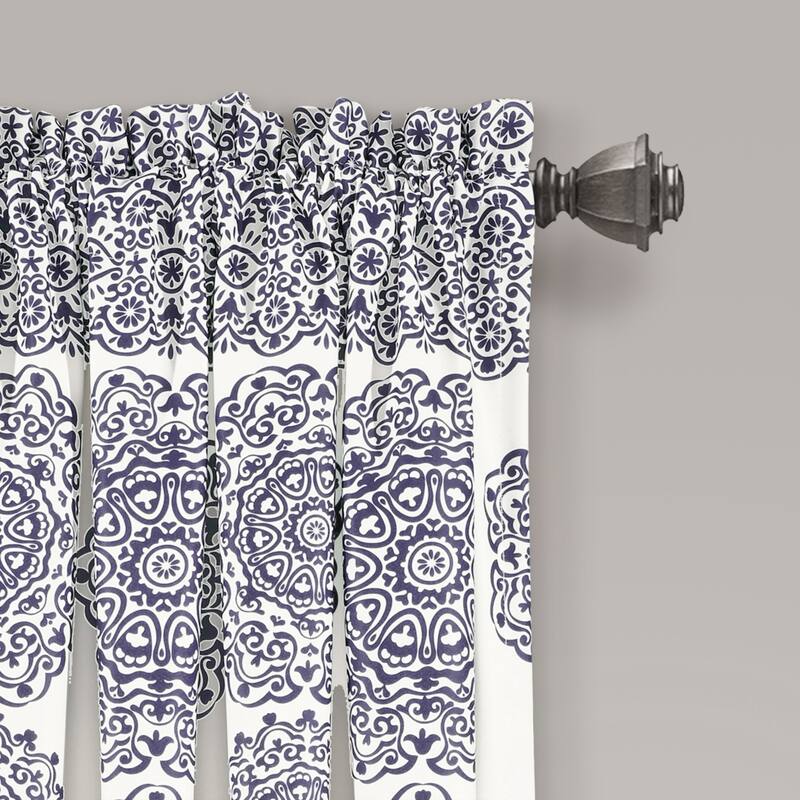 Lush Decor Stripe Medallion Room Darkening Curtain Panel Pair