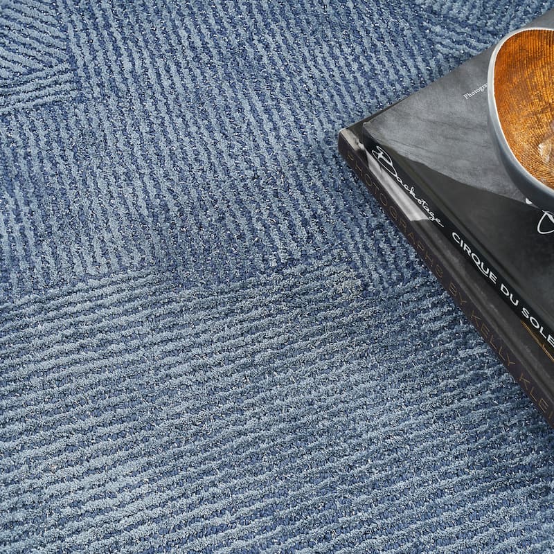 Michael Amini Abstract Linear Shimmer Area Rug
