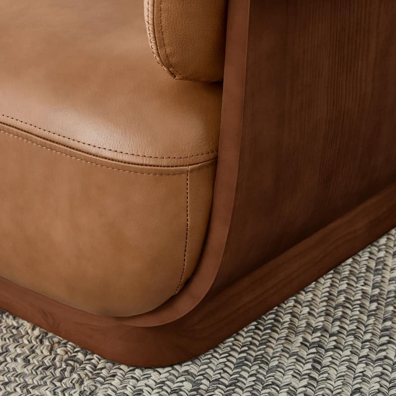 Spruce & Spring Modern Rounded Swivel Accent Chair & Storage Ottoman Set Living Room Set