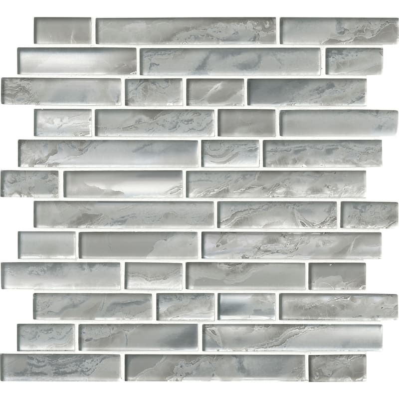Ackland AKM-G-12X12IL-CA 12" x 12" Glass and Marble and Metal and - Palette Fog