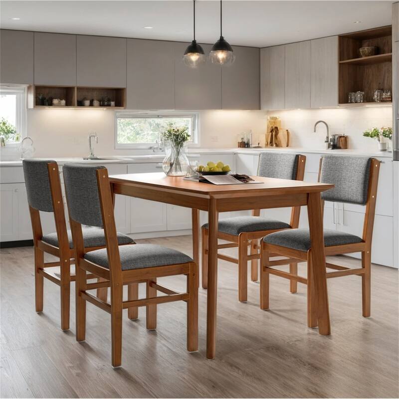 Modern Fabric Upholstered Dining Chairs with Wood Frame ( Set of 4)