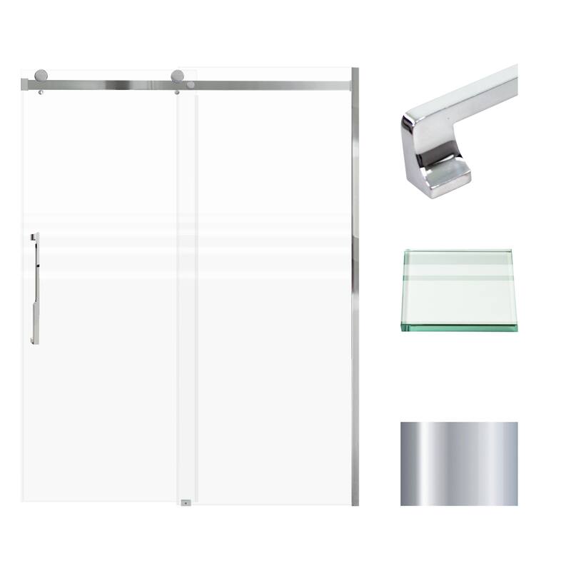 Transolid MBDT607608FL-J 76" High x 60" Wide Bypass Frameless Shower - Polished Chrome