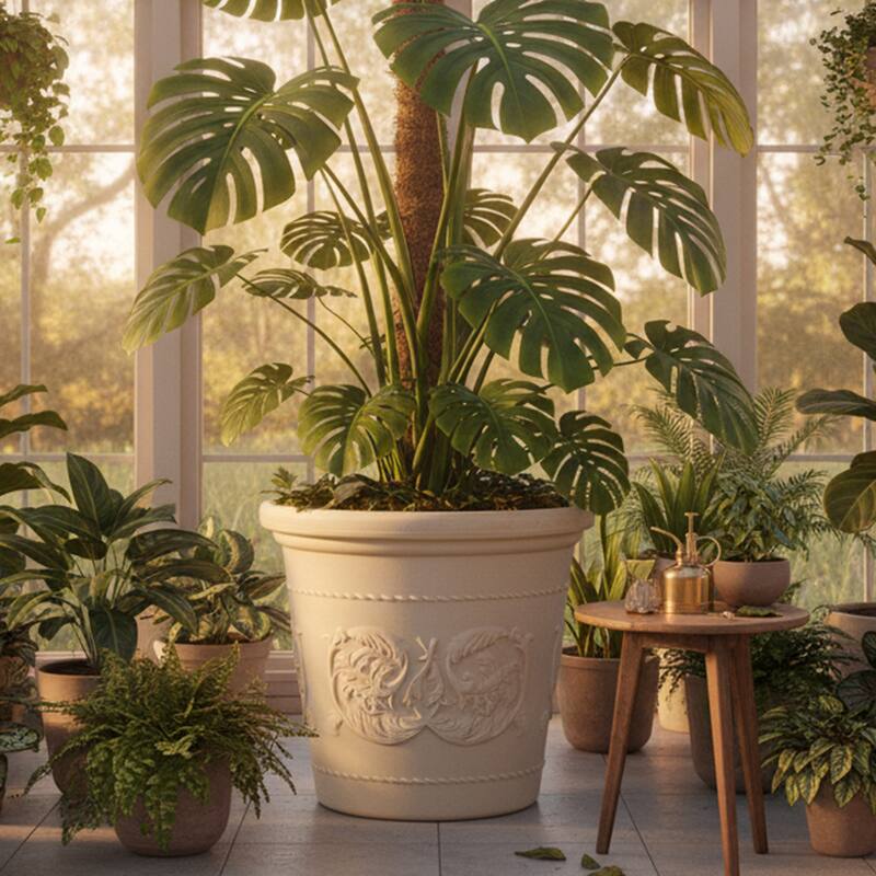 Arabella Outdoor Flower Pot Planter - Beige - 20-Inch - Single