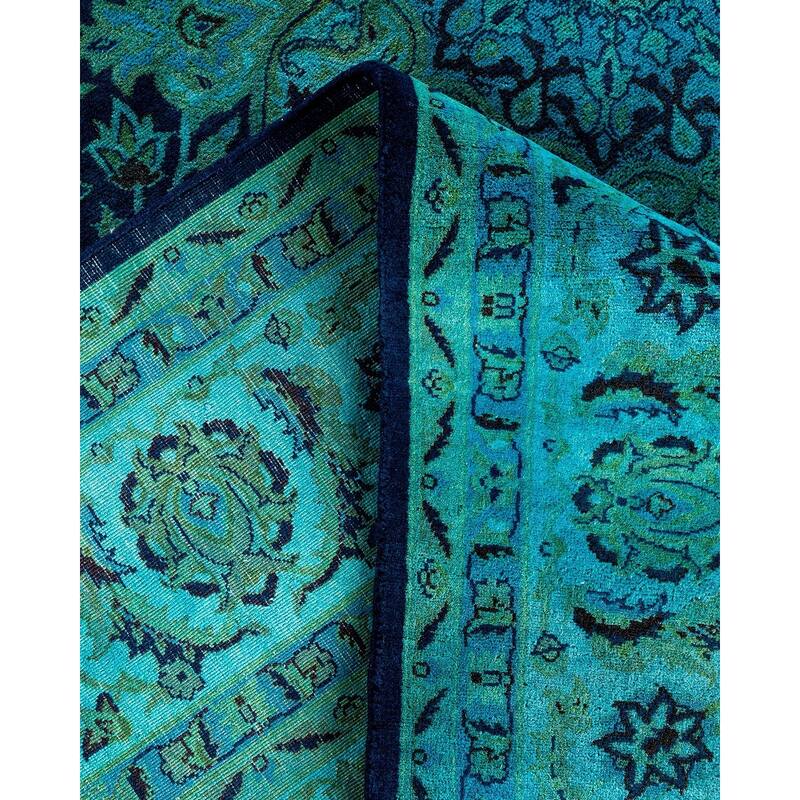 Fine Vibrance One-of-a-Kind Hand-Knotted Area Rug - Blue, 6' 2" x 9' 3" - 6' 2" x 9' 3"