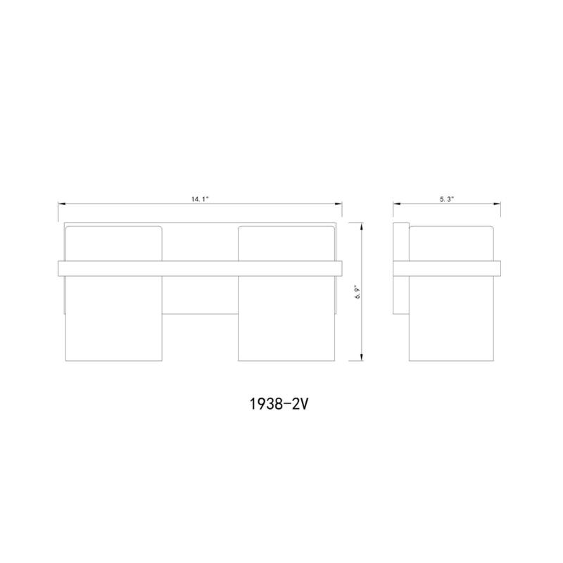 Bellevue ZBF37657 Darbyn 2 Light 14" Wide Vanity Light