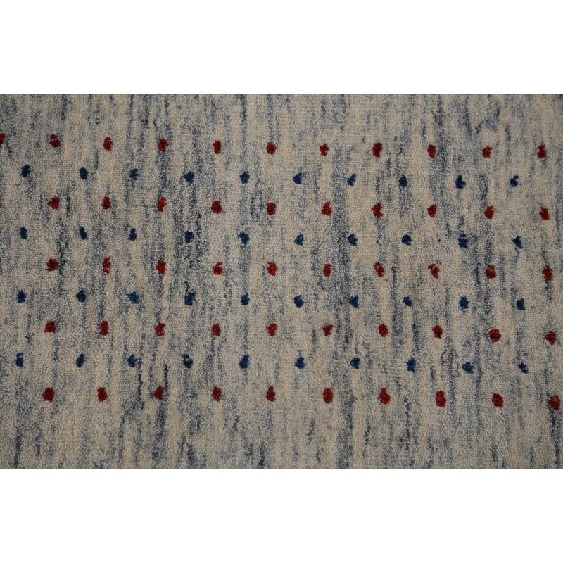 Tribal Gabbeh Oriental Rug Hand-Knotted Living Room Wool Carpet - 9'0" x 11'7"