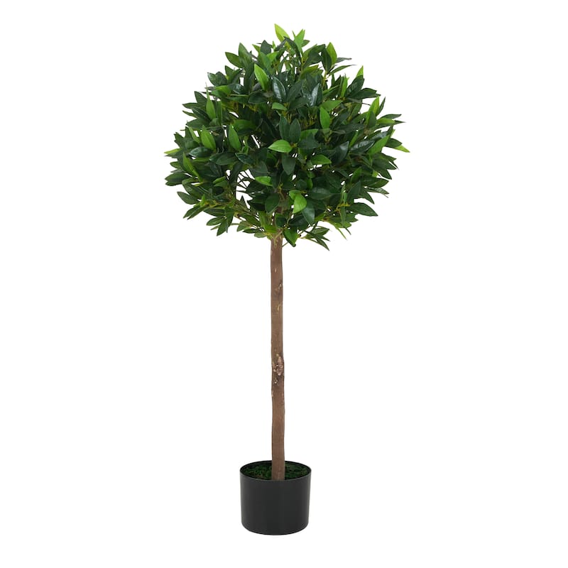 Christopher Knight Home - Verona 49" Artificial Topiary Bay Tree Set with Pots, 2-Piece Indoor or Outdoor Décor - Wood