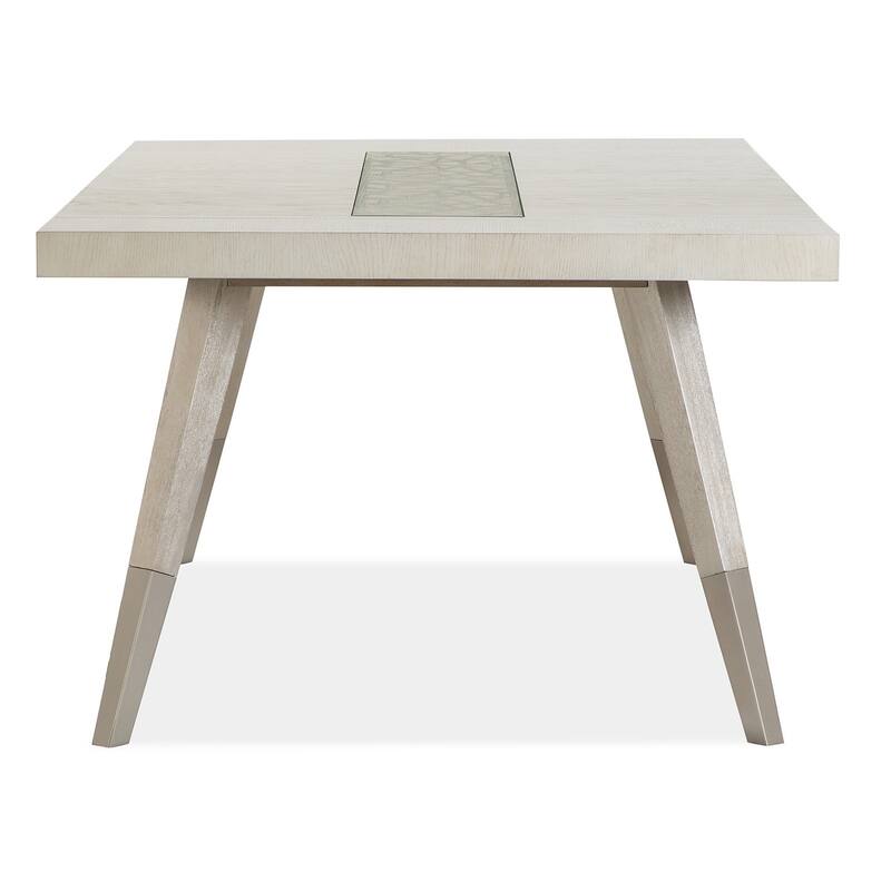 Magnussen Home Lenox Warm Silver And Acadia White Extendable Rectangular Dining Table - 44''W x 76''D x 30''H