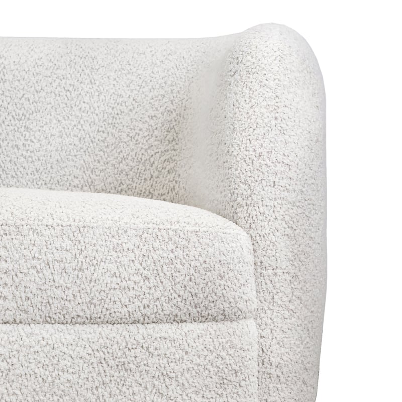 Furniture of America Ophelia Modern Curved Arms Boucle Sofa Set with Round Wooden Legs, 2-Piece or 3-Piece Options