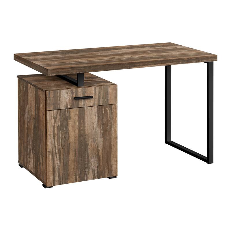 Modern Contemporary 48"L Computer Desk, with 1 Storage Drawers, Sturdy U-shaped Metal Leg, for Home Office - Brown