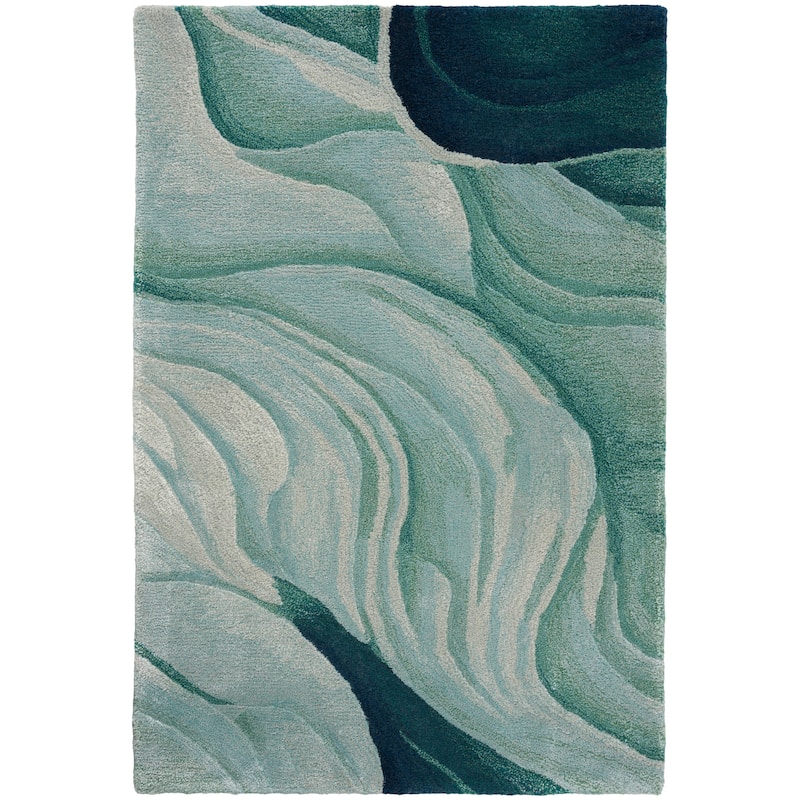 Nourison Prismatic Silver Green Modern Luxe Hand-Tufted Indoor Rug - Silver/Green - 2' x 3'