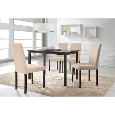 Porch & Den Devin Contemporary 5-piece Beige Fabric Upholstered Grid-tufting Dining Set