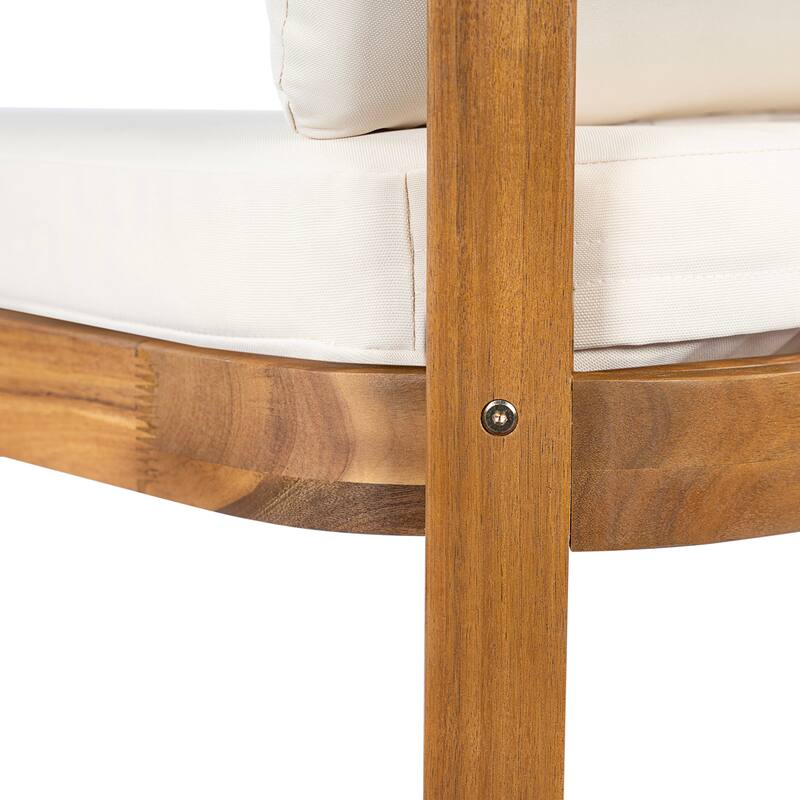 Christopher Knight Home - 5-Piece Outdoor Acacia Wood Dining Set with Sculpted Back Chairs & Slat Round Table