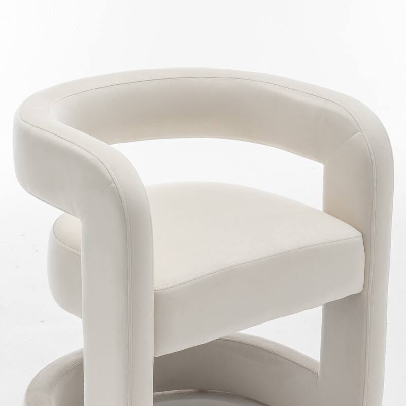 SEYNAR Modern Velvet E-Shaped Open Back Dining chair Set of 4