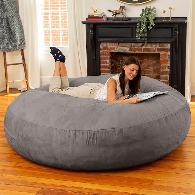 Jaxx 6 Foot Cocoon - 2-in-1 Giant Bean Bag Chair for Adults & Convertible Bean Bag Bed