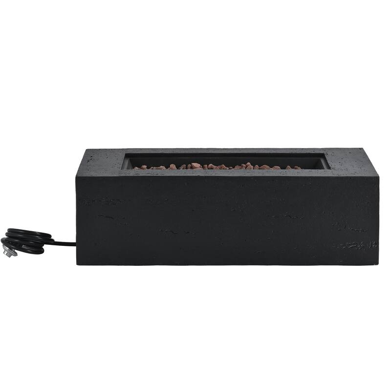 41.9" Outdoor Rectangular Propane Fire Pit 40000 BTU, Heater with Stainless Steel Burner and Free Lava Rocks, Waterproof Cover