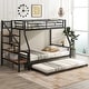 preview thumbnail 3 of 14, Twin Over Full Size Bunk Bed With Trundle And Storage Staircase for Home