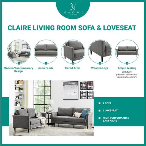 Claire Living Room Sofa & Loveseat