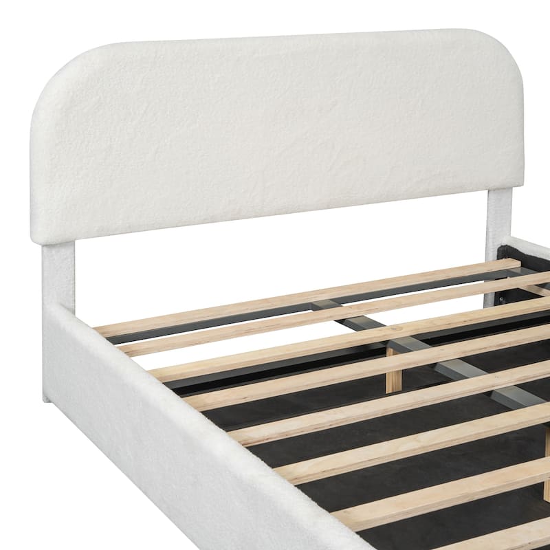 Teddy Fleece Upholstered Bed with Hydraulic Storage