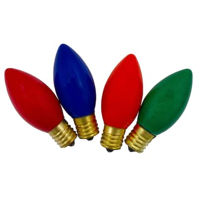 Pack of 4 Multi-Colored C9 Opaque Christmas Replacement Bulbs - 3"