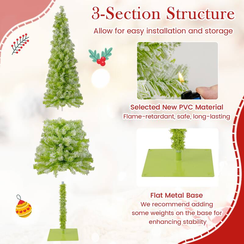 Gymax Whimsical Christmas Tree Pre-Lit Artificial Holiday Tree w/