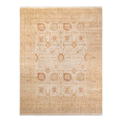 Overton Hand Knotted Wool Vintage Inspired Modern Contemporary Eclectic Ivory Area Rug - 10' 4" X 8' 0"