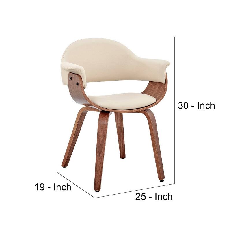 Leatherette Dining Chair with Curved Seat - 19 L x 25 W x 30 H